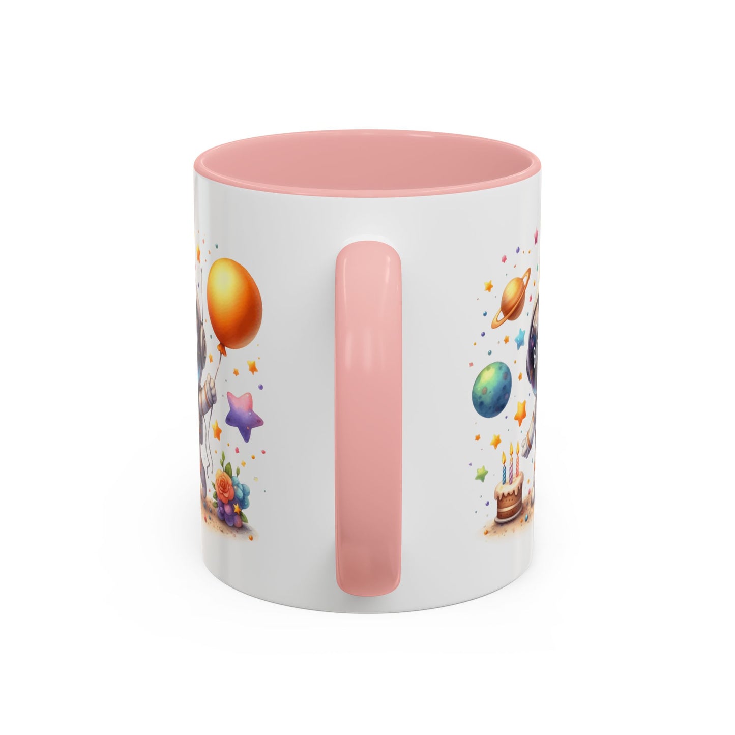 Birthday Mug - Happy Birthday Astronaut, Cake & Balloon