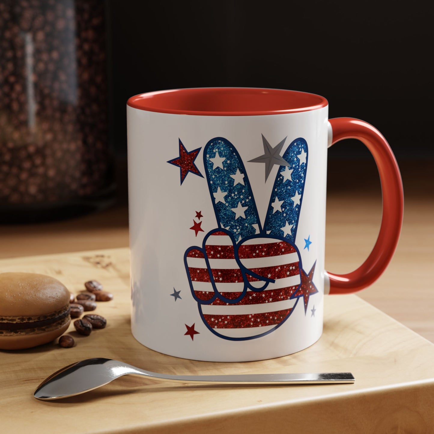 4th of July Mug - America Peace Sign