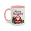 Christmas Mug - Merry Christmas Green & Red Text Santa Presents