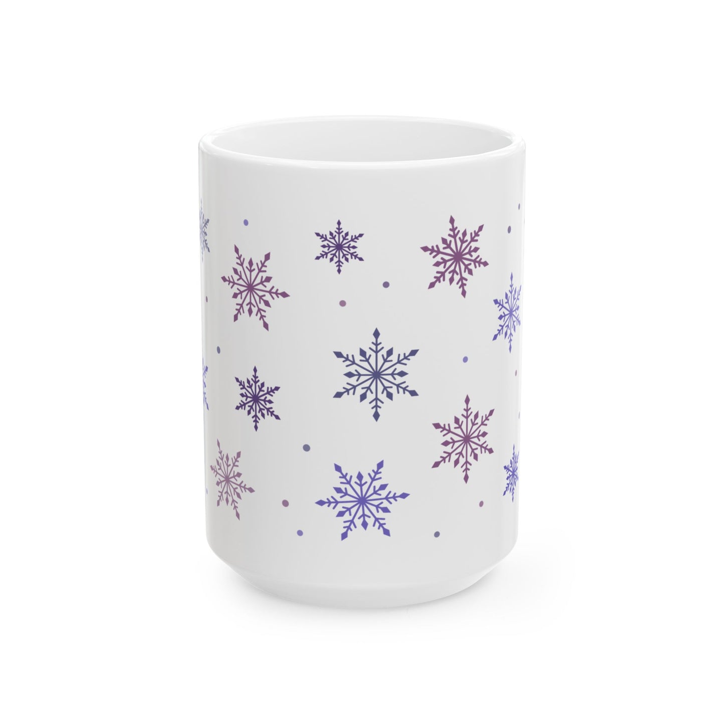 Christmas Mug - Pink & Purple Snowflakes Pattern
