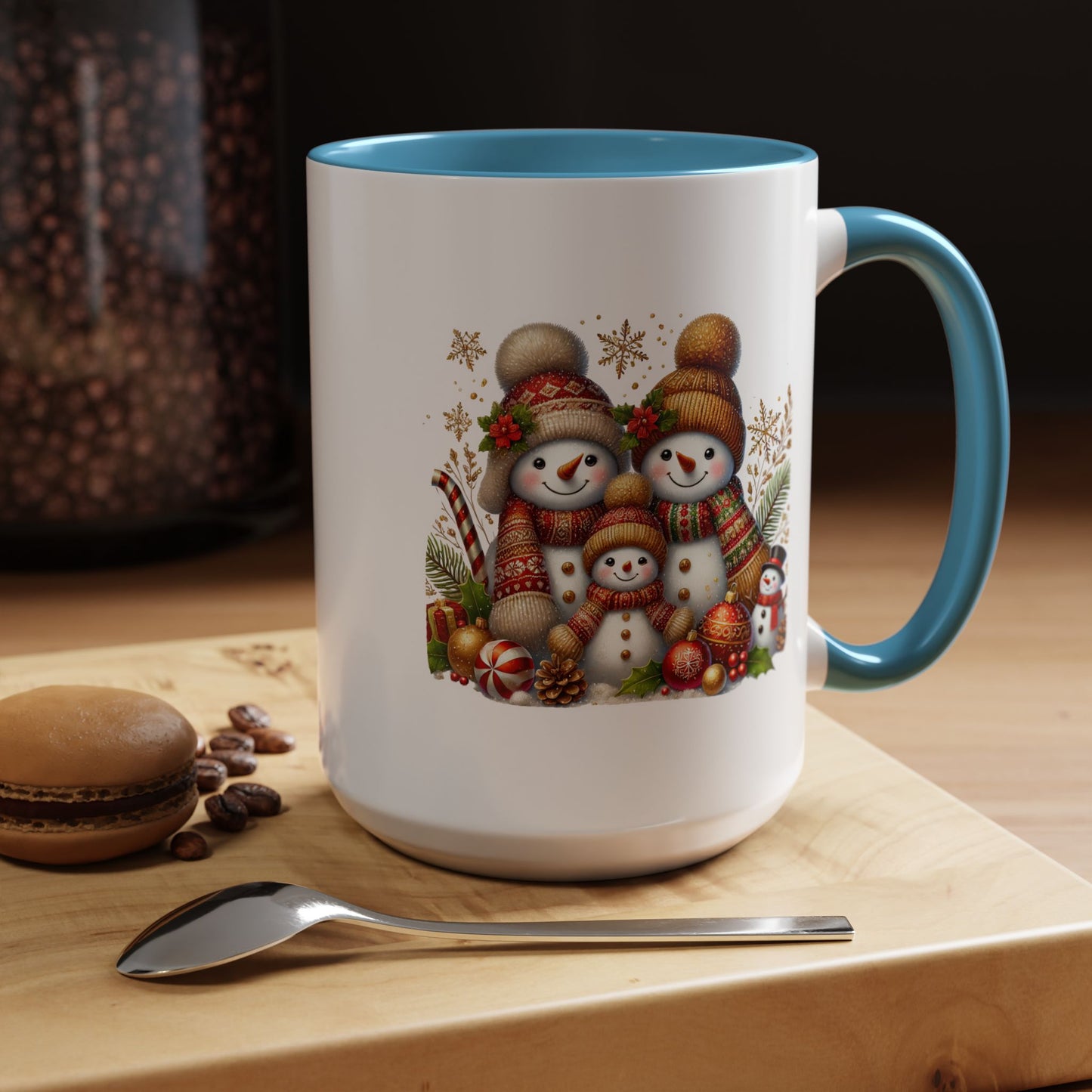 Christmas Mug - Gold Snowman Family