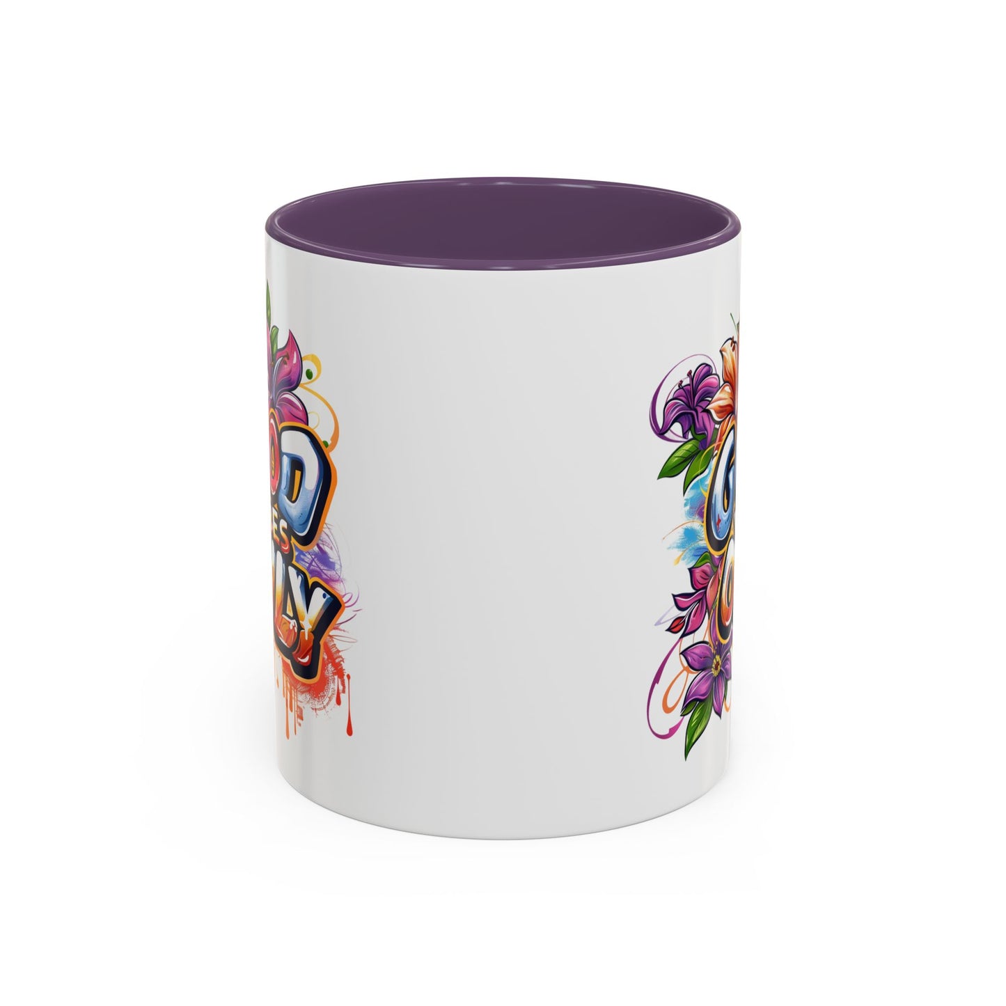 Wellness Mug - Good Vibes Only Graffiti Flowers