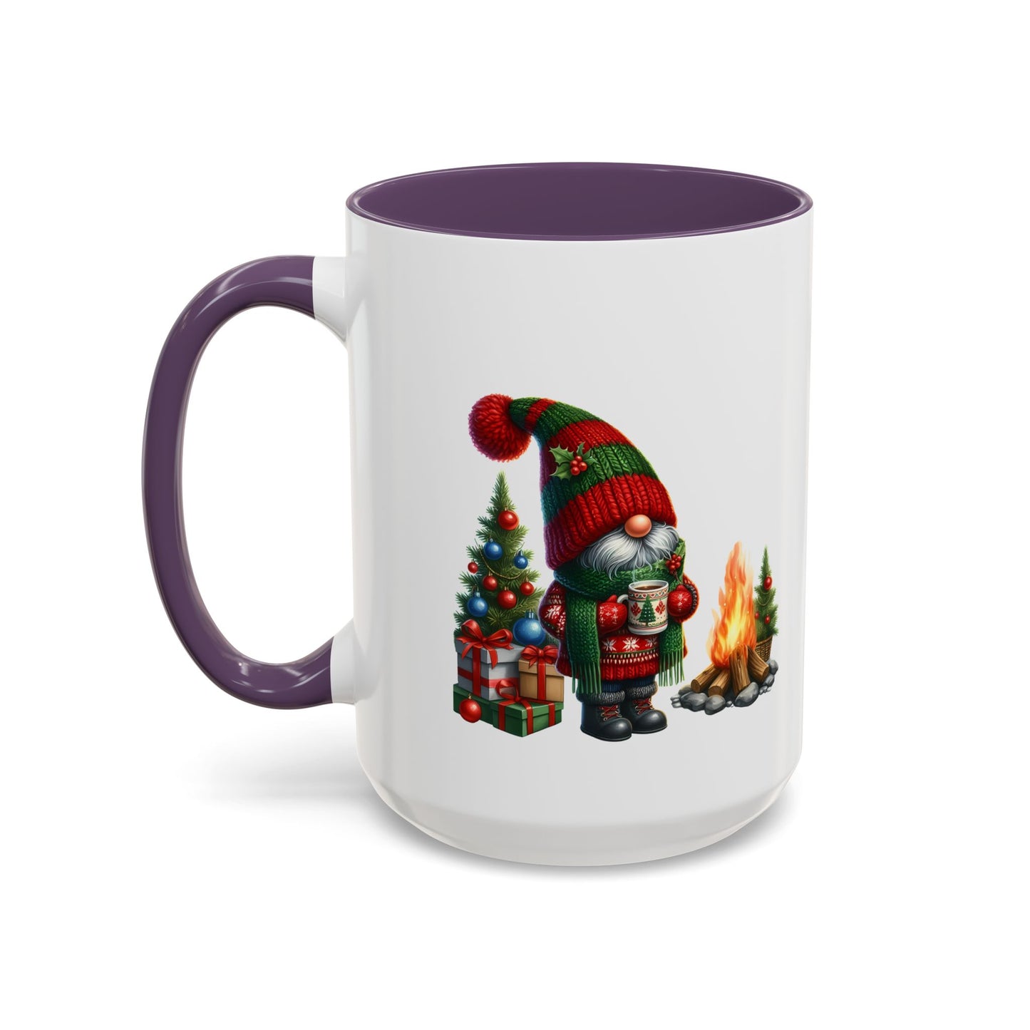 Christmas Mug - Gnome Presents and Fire