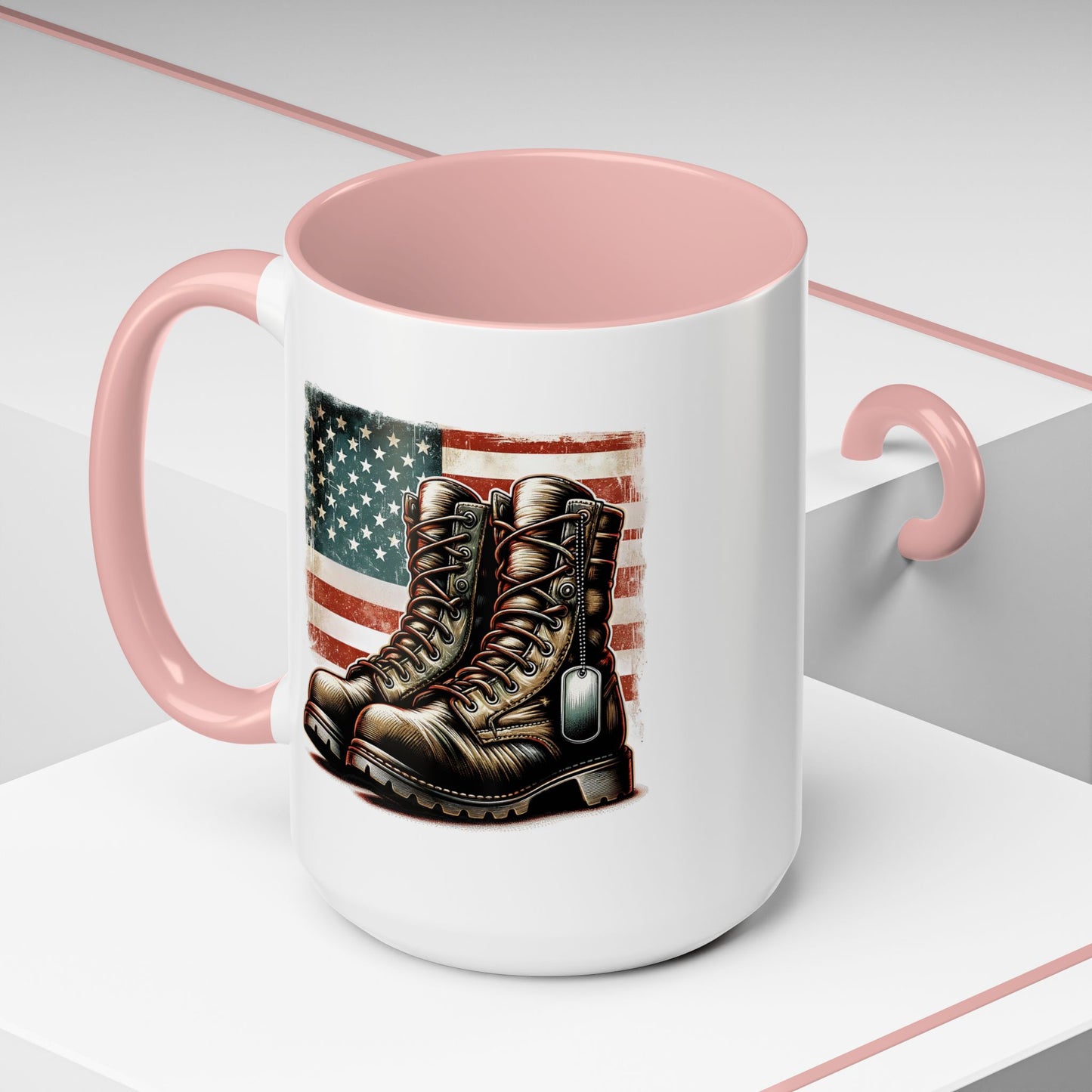 4th of July Mug - Fallen Soldier Boots Flag