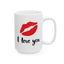 Anniversary Mug - I Love You Red Lips Kiss
