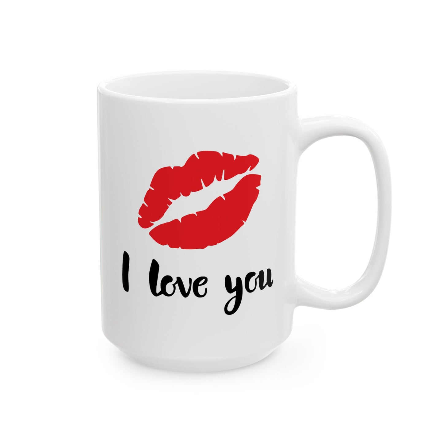 Anniversary Mug - I Love You Red Lips Kiss