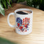 4th of July Mug - Patriotic USA Flowers Heart