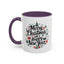 Christmas Mug - Merry Christmas and a Happy New Year Black Text Tree Ornaments Presents