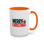 Christmas Mug - Merry Christmas Green & Red Text Santa Bag