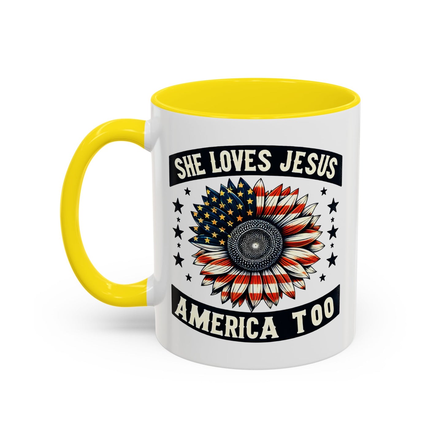4th of July Mug - She Loves Jesus & America Too