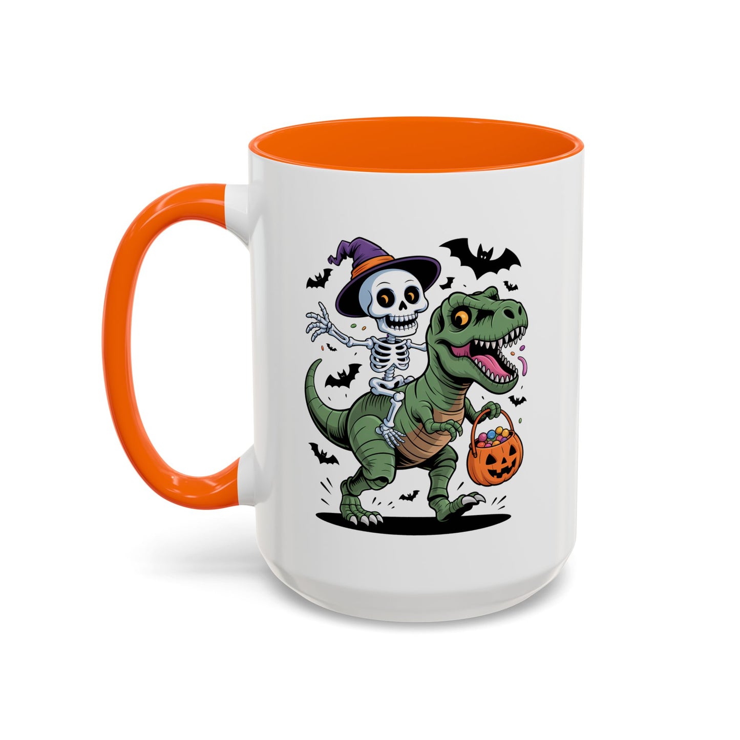 Halloween Mug - Skeleton Riding Dinosaur