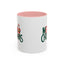 Christmas Mug - Merry Christmas Green & Red Text Santa Present