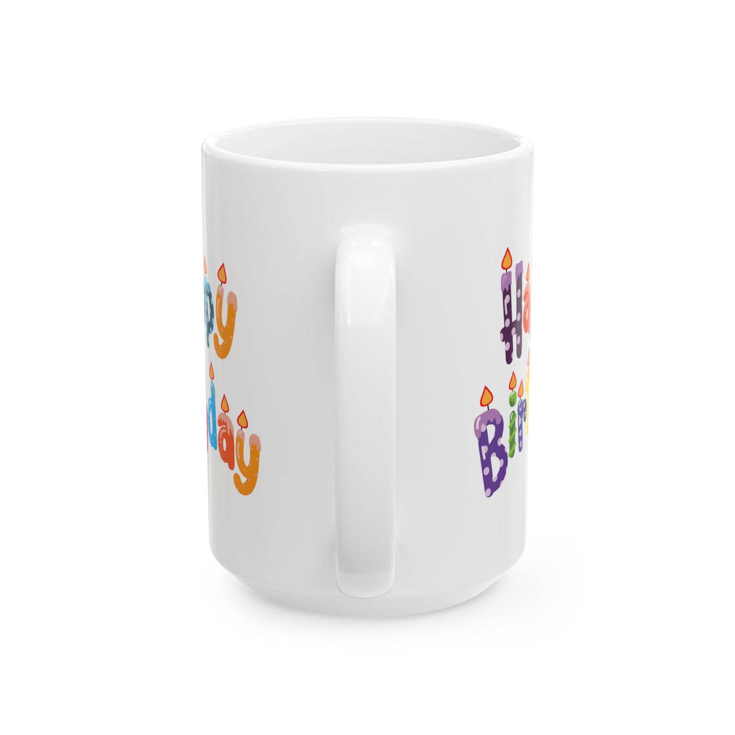 Birthday Mug - Happy Birthday Letter Candles