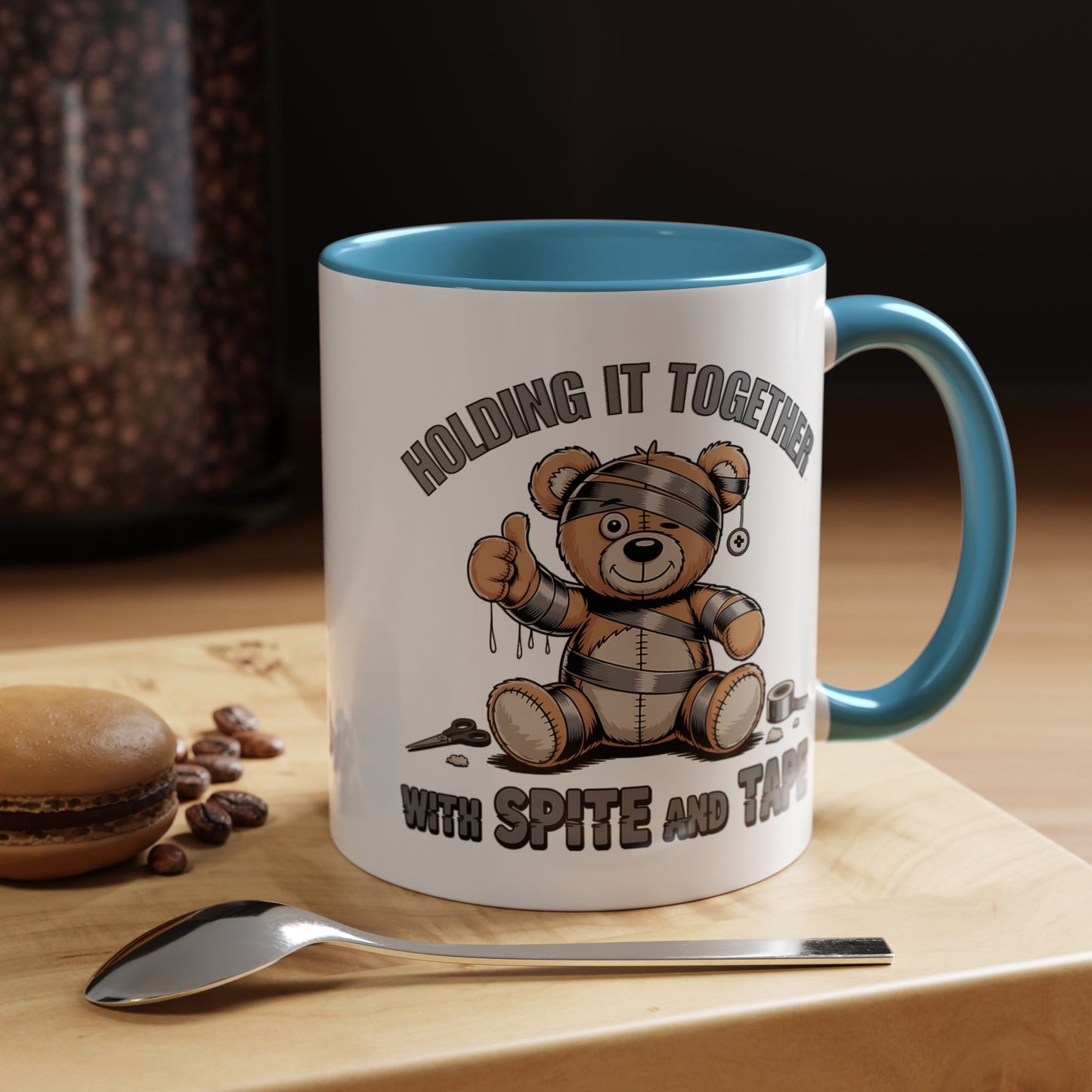 Humor Mug - Holding It Together With Spite & Tape