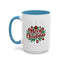 Christmas Mug - Merry Christmas Maroon Text Ornaments