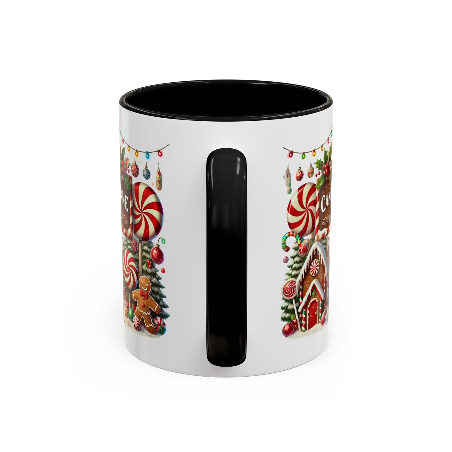 Christmas Mug - Candy Cane Lane White Text Ornaments Candy