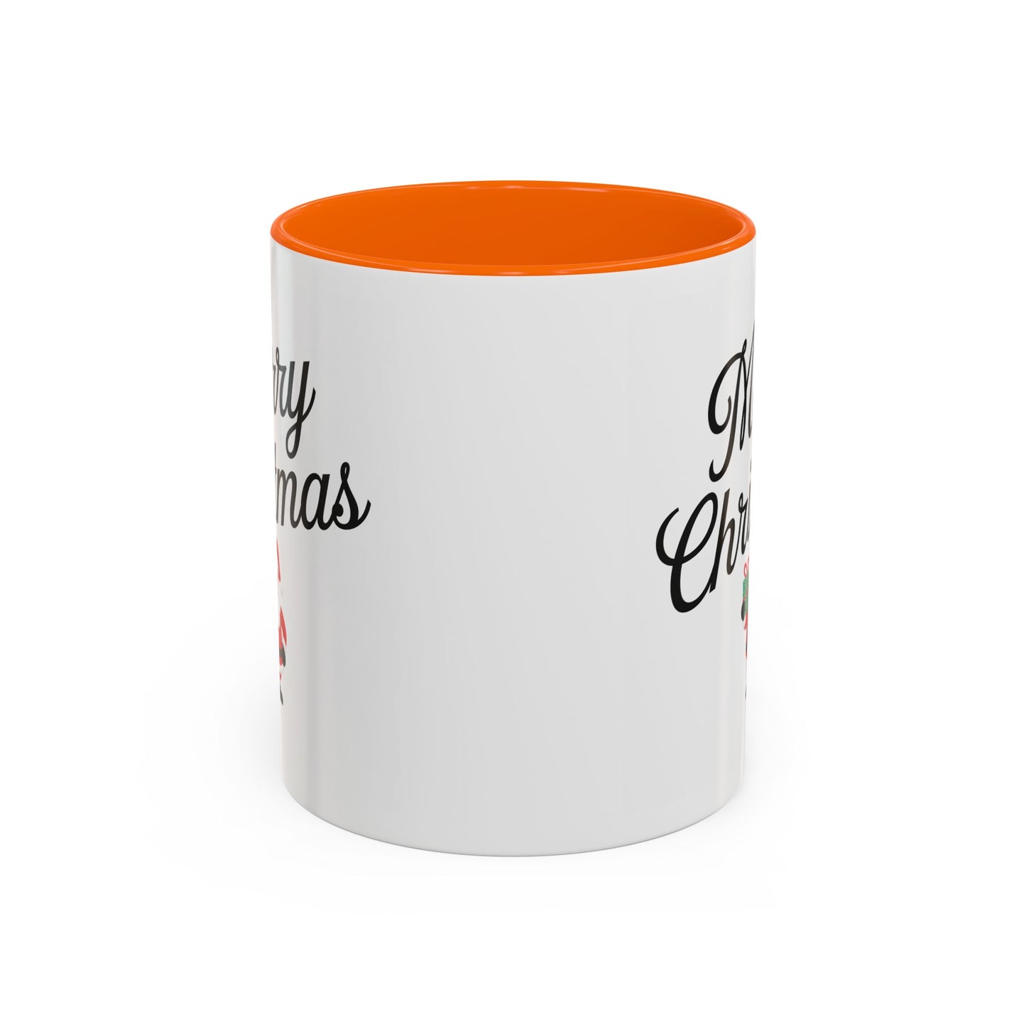 Christmas Mug - Merry Christmas Black Text Santa Present