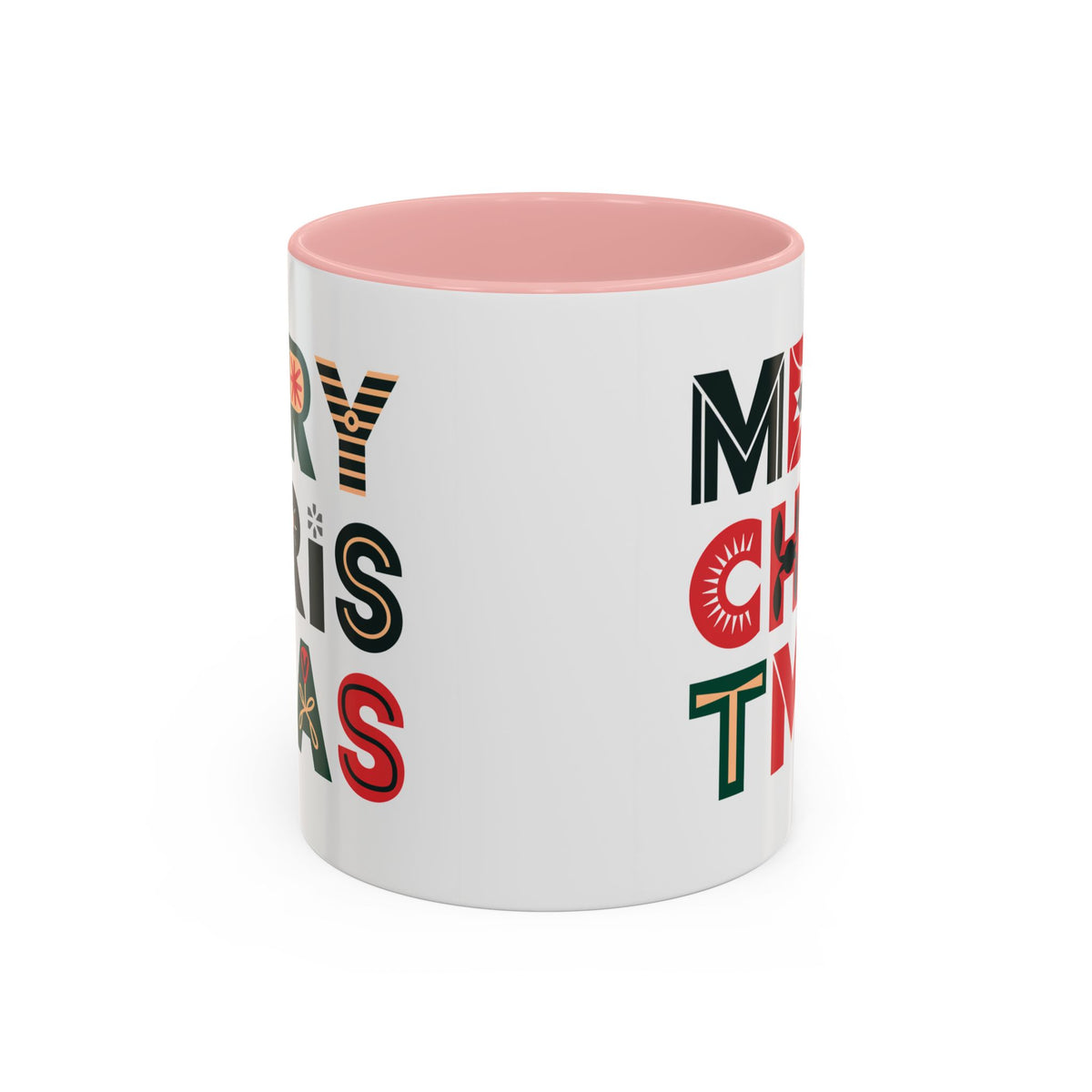 Christmas - Merry Christmas Black Red Green Patterned Text