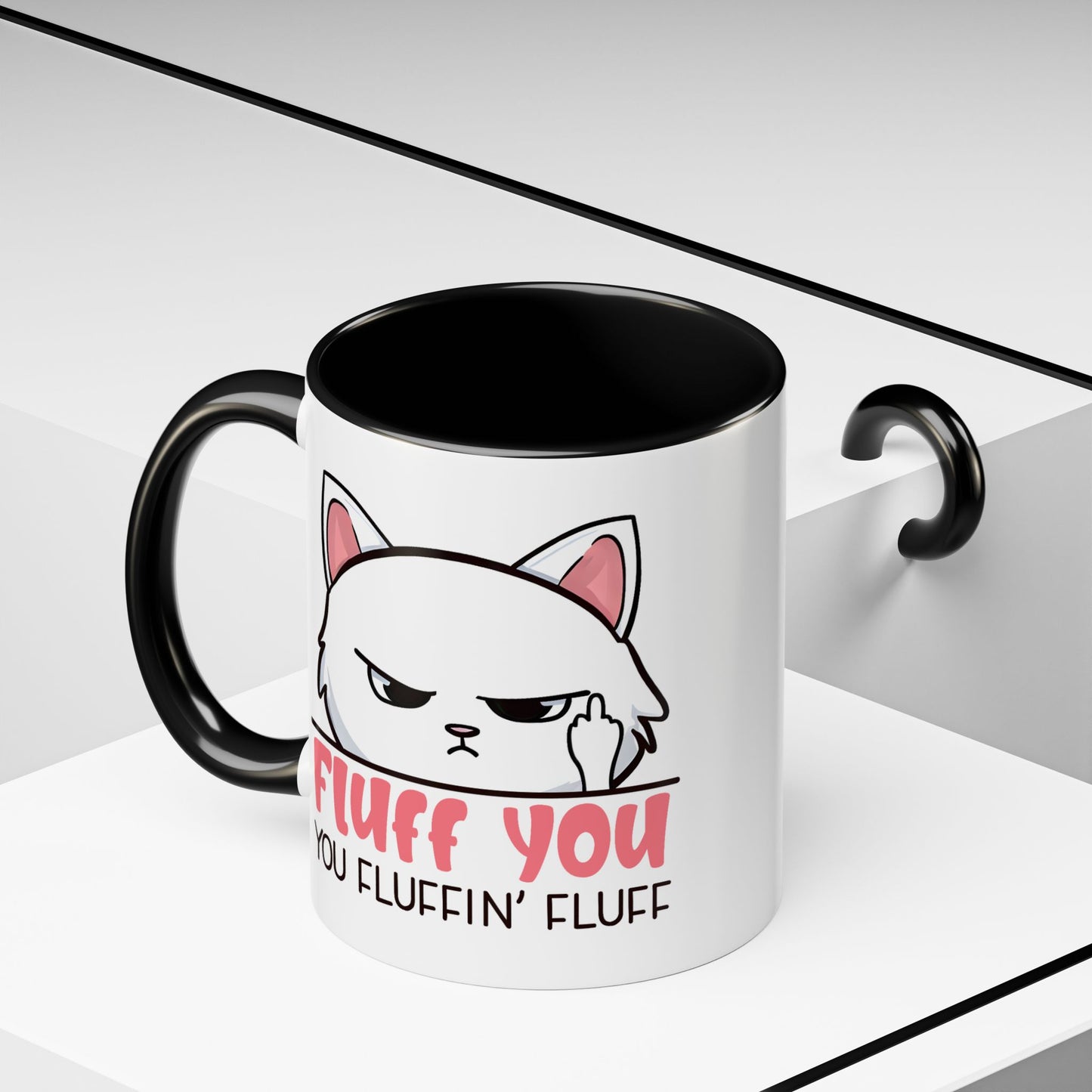 Adult Mug - Fluff You White Cat