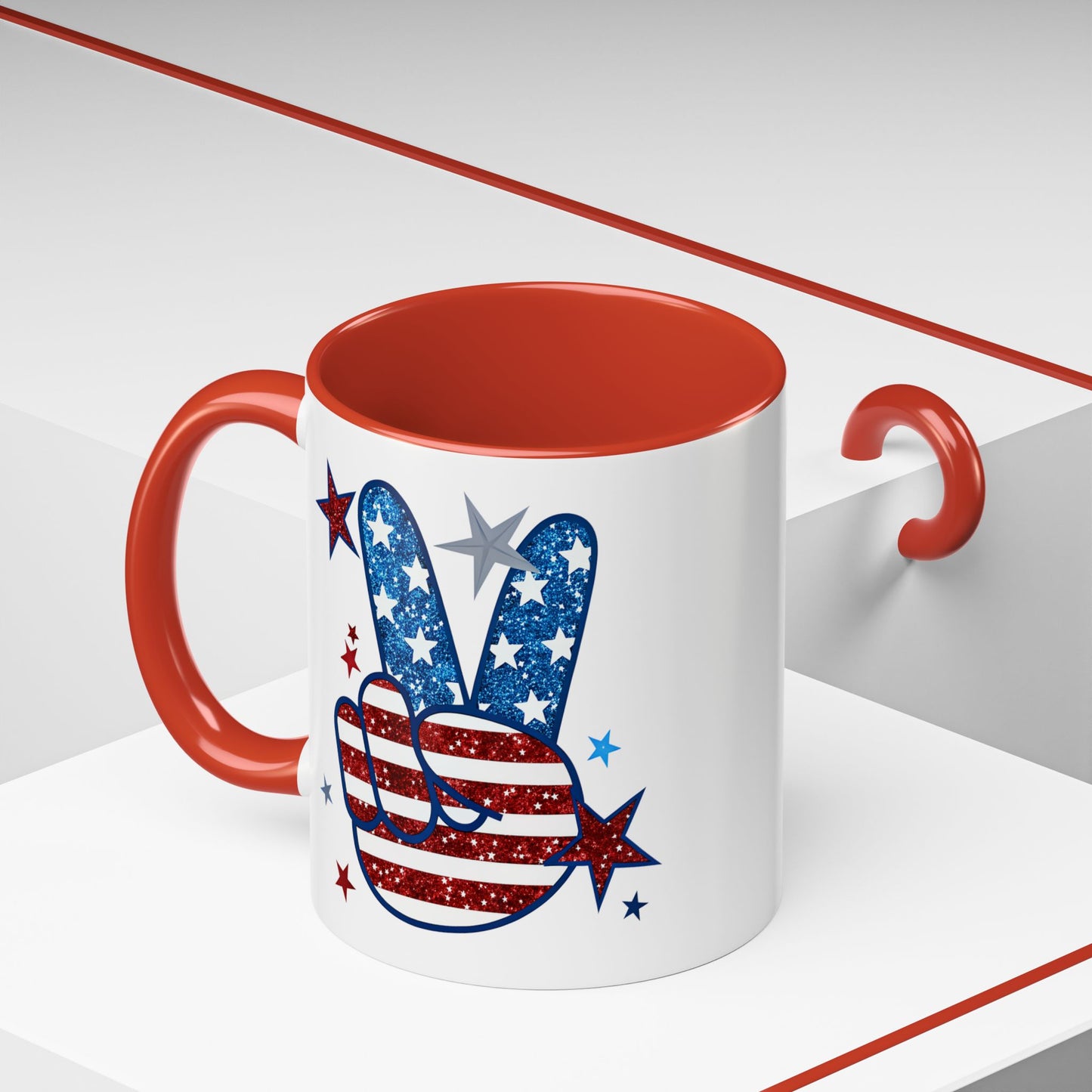 4th of July Mug - America Peace Sign