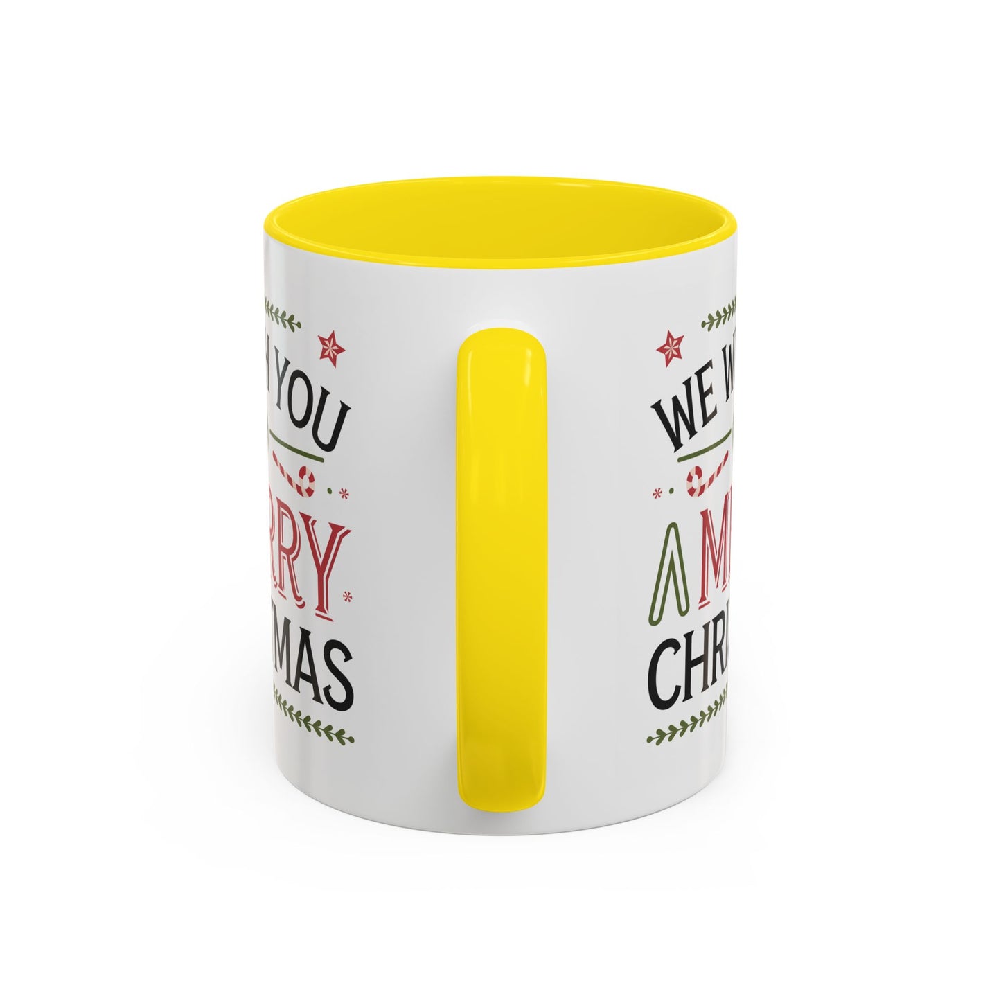 Christmas Mug - We Wish You a Merry Christmas Blue Green & Red Text