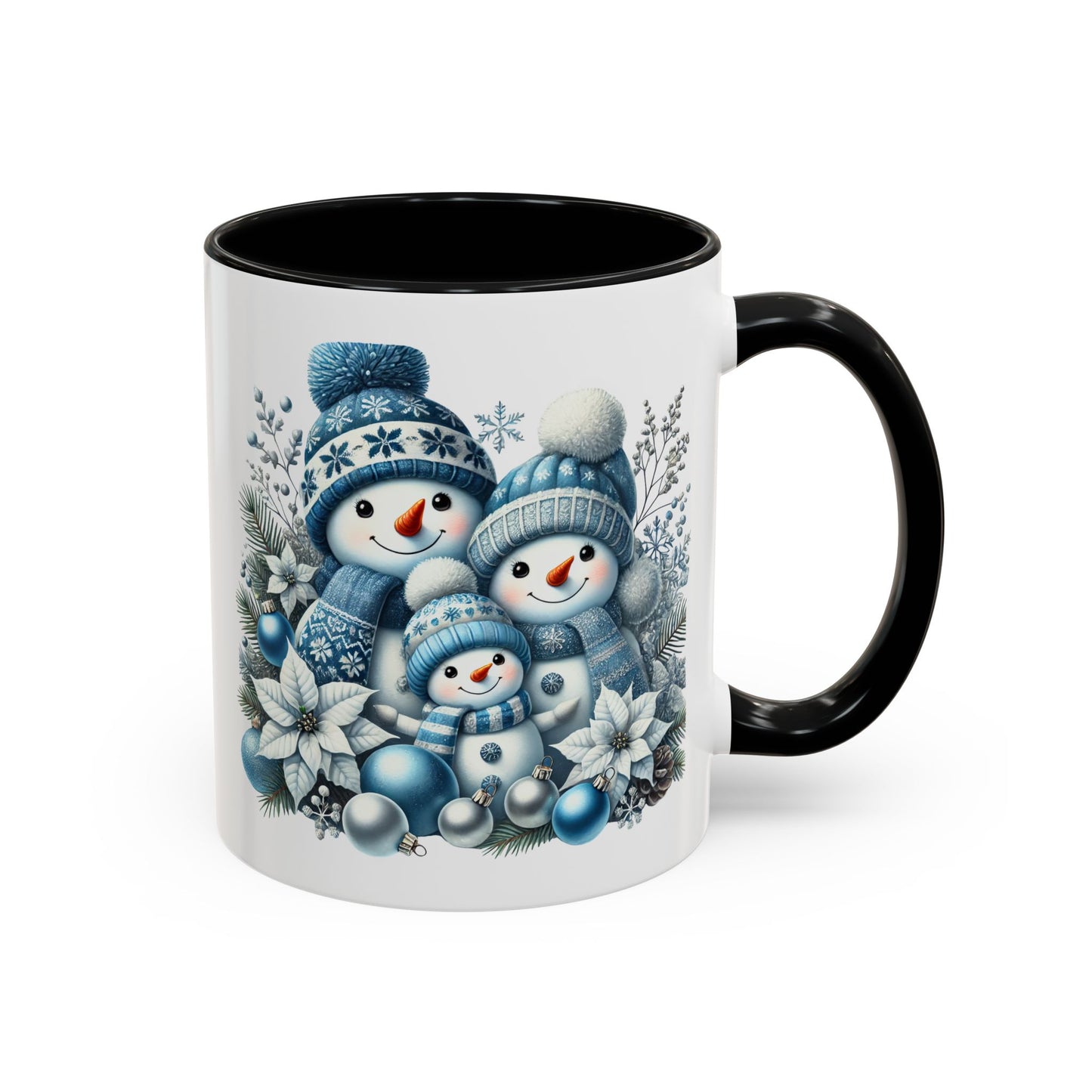 Christmas Mug - Blue Snowman Family