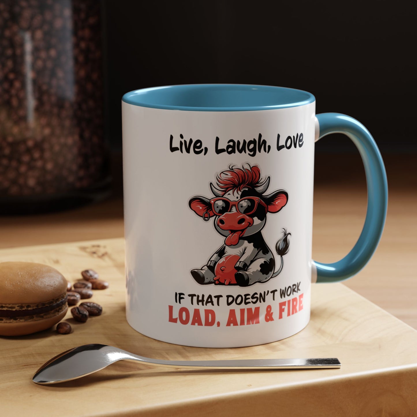 Humor Mug - Live Laugh Love Cow