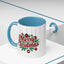 Christmas Mug - Merry Christmas Maroon Text Ornaments