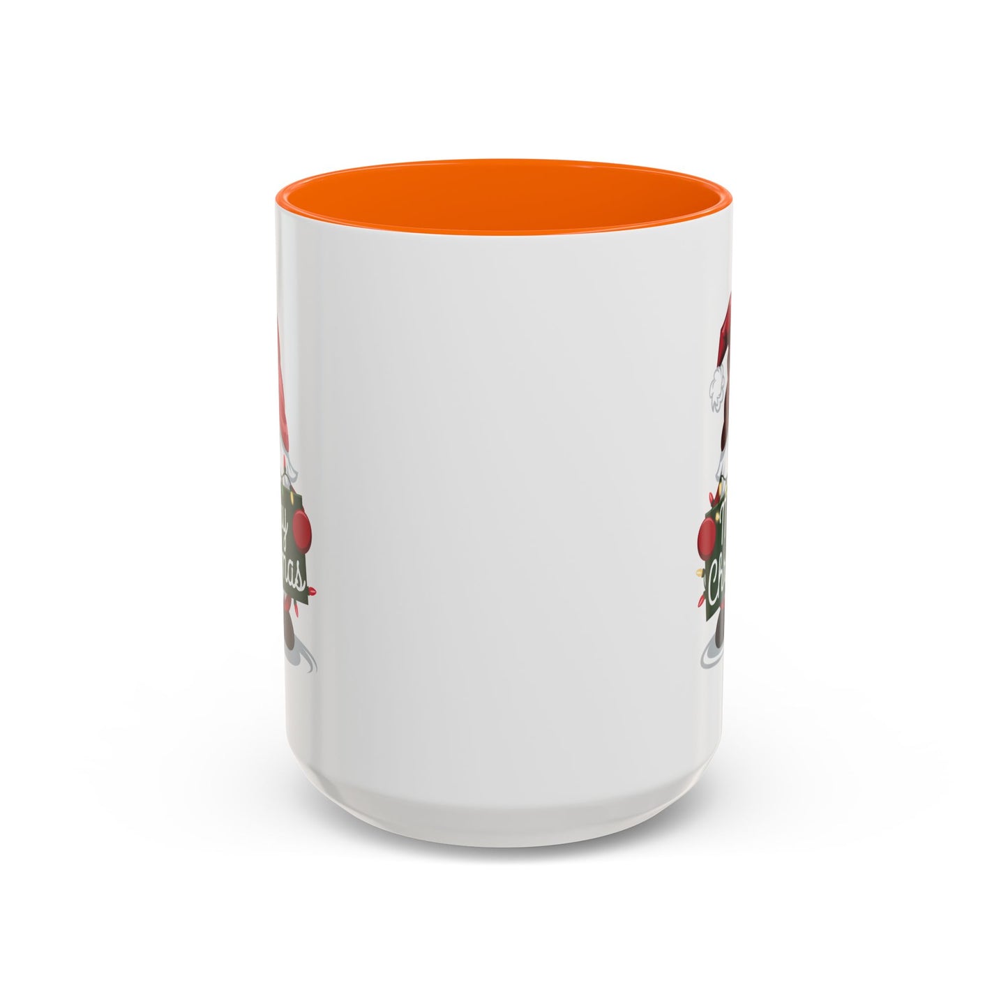 Christmas Mug - Merry Christmas White & Green Text Gnome Lights
