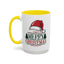 Christmas Mug - Merry Christmas Green & Red Text Red Hat