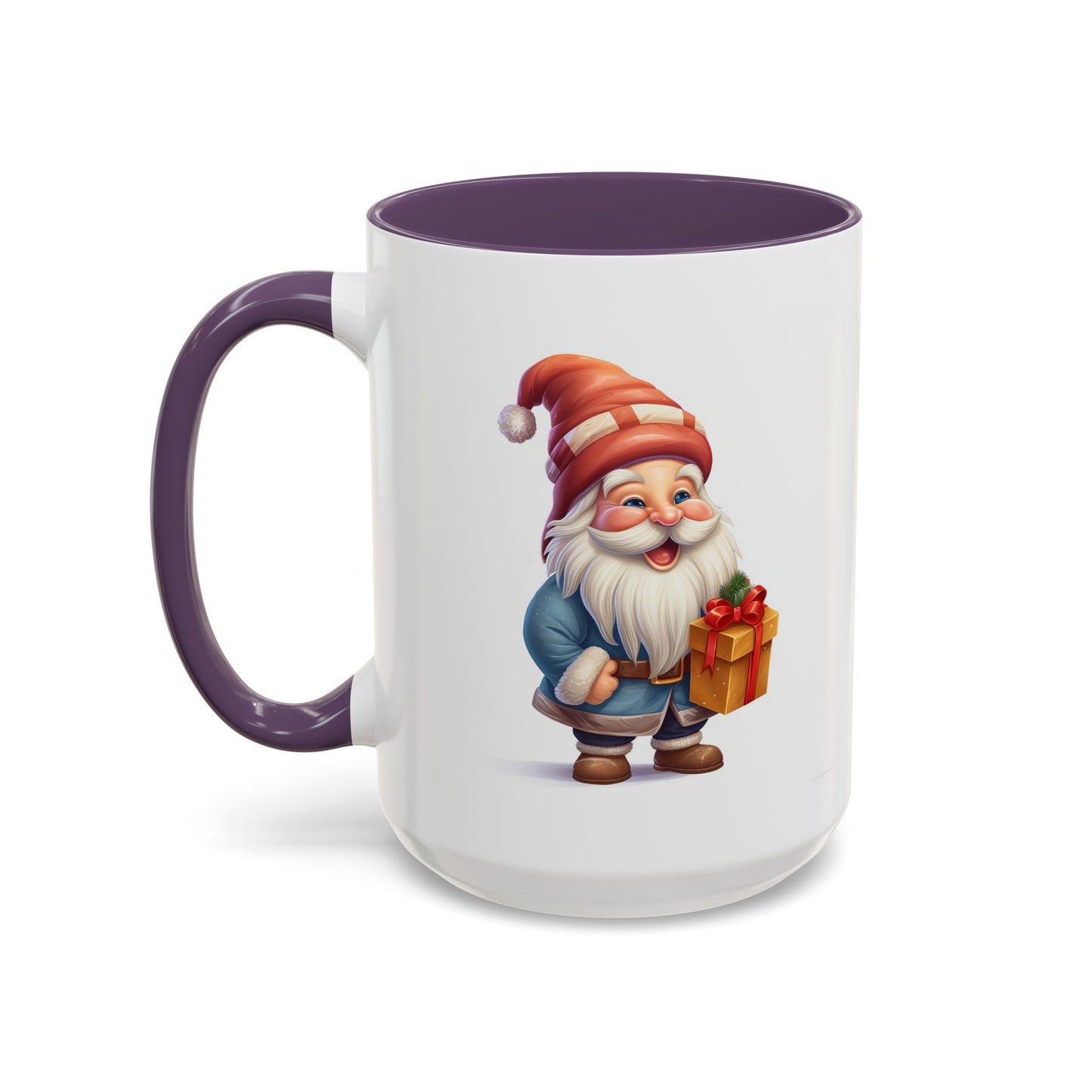 Christmas Mug - Old Gnome with Present