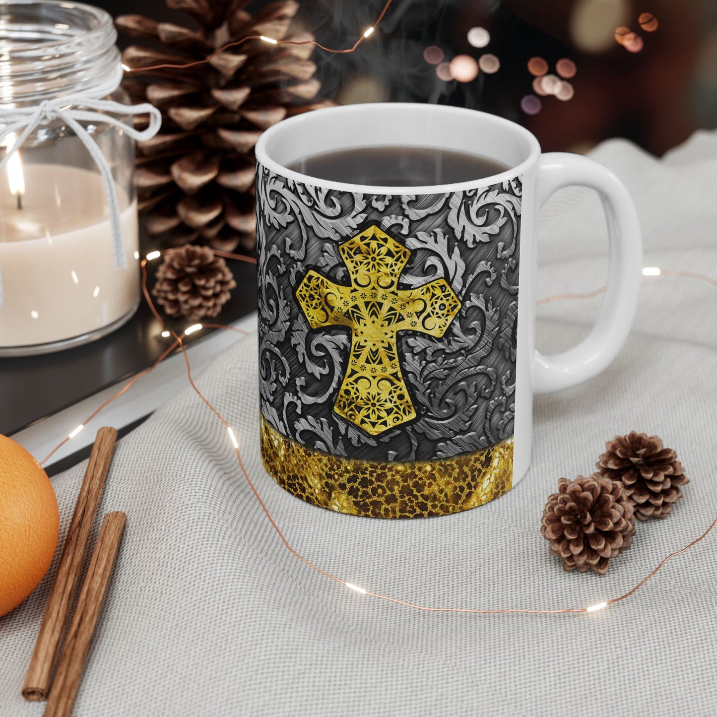 Artistic Mug - Gold Cross
