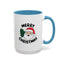 Christmas Mug - Merry Christmas Black Text Santa Tree