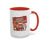 Christmas Mug - Green Text Red Banner Reindeer Bear Penguin