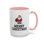 Christmas Mug - Merry Christmas Black Text Santa Walking