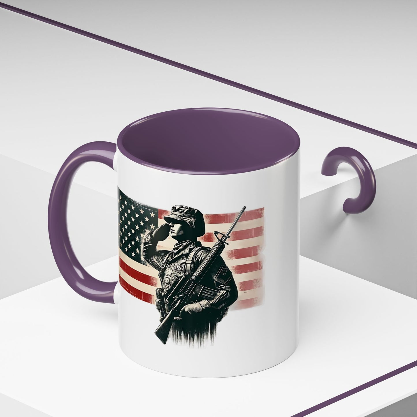 4th of July Mug - Soldier American Flag