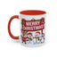 Christmas Mug - Merry Christmas White Text Reindeer Snowmen Penguin