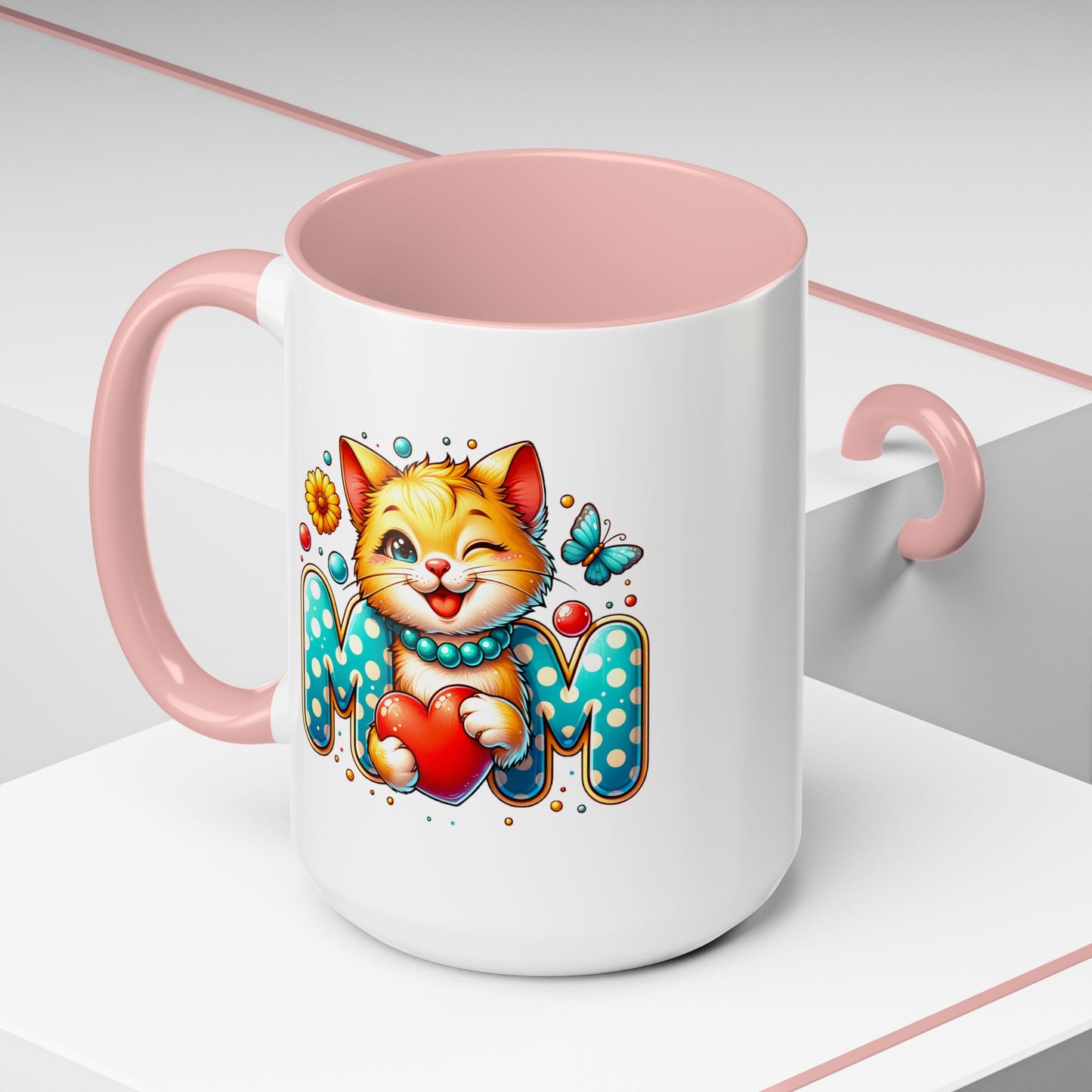 Mother's Day Mug - Mom Cat Red Heart