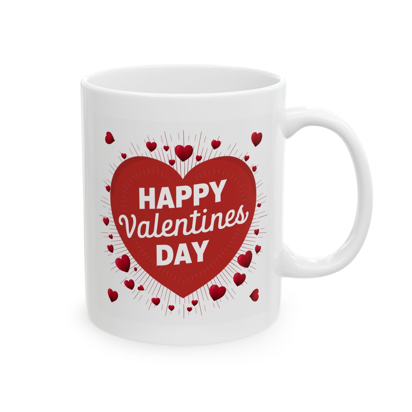 Valentine's Day Mug - Happy Red Hearts