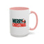 Christmas Mug - Merry Christmas Green & Red Text Santa Bag