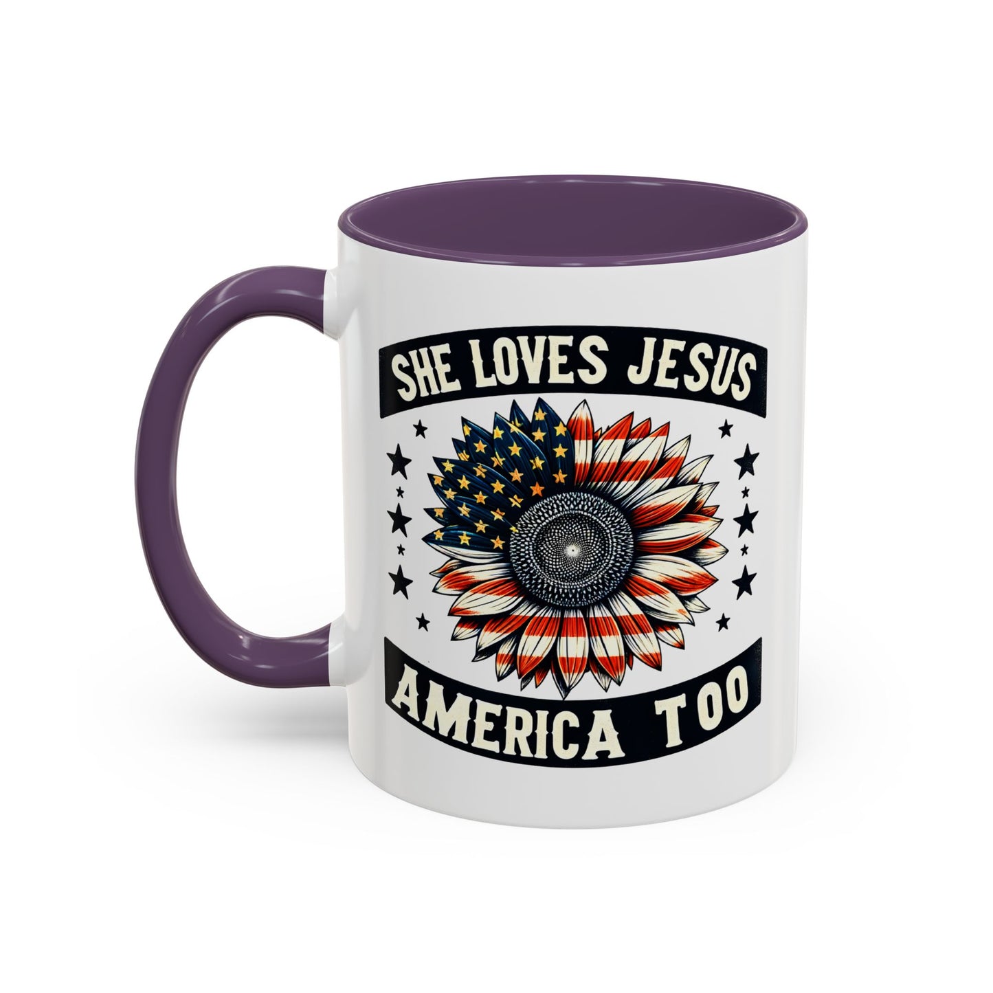 4th of July Mug - She Loves Jesus & America Too