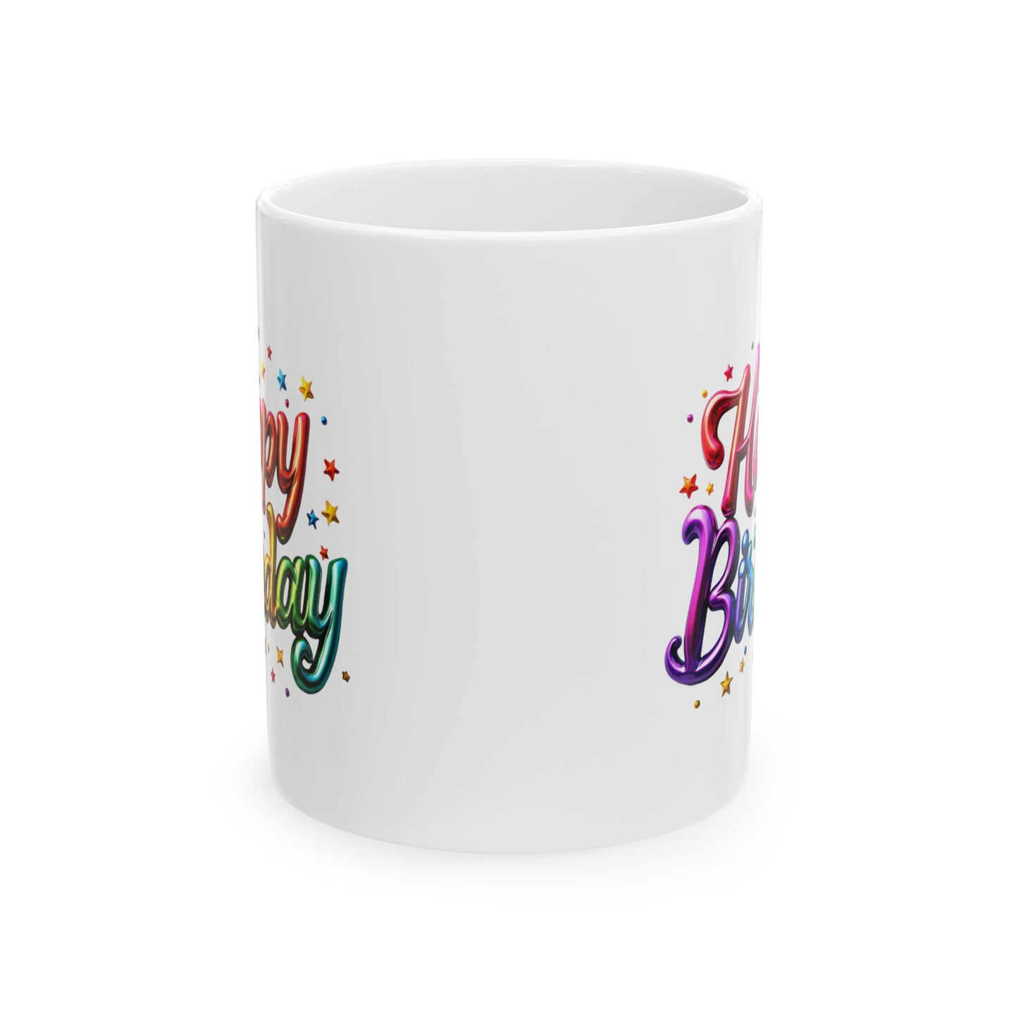 Birthday Mug - Happy Birthday Balloon Text