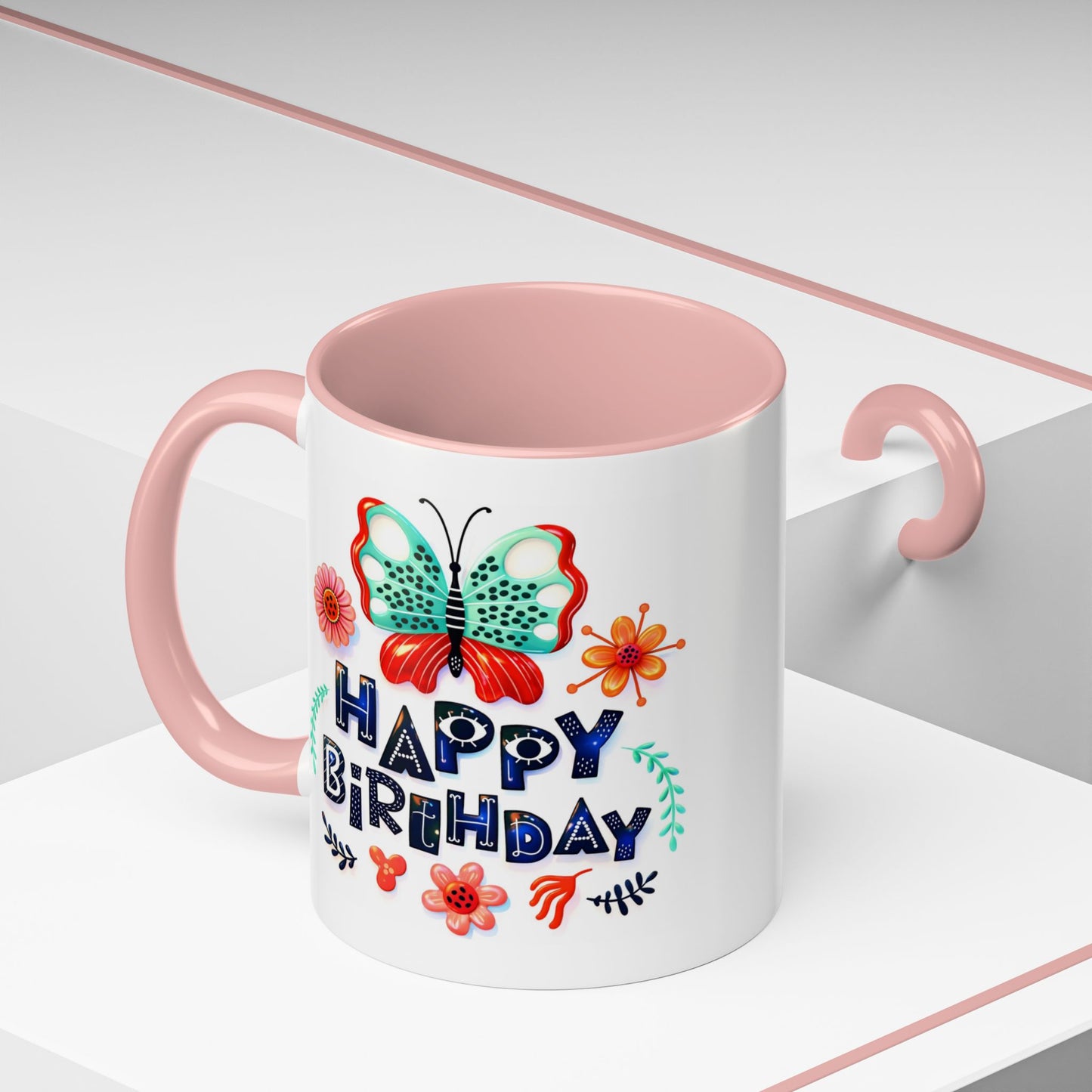Birthday Mug - Butterfly Flowers