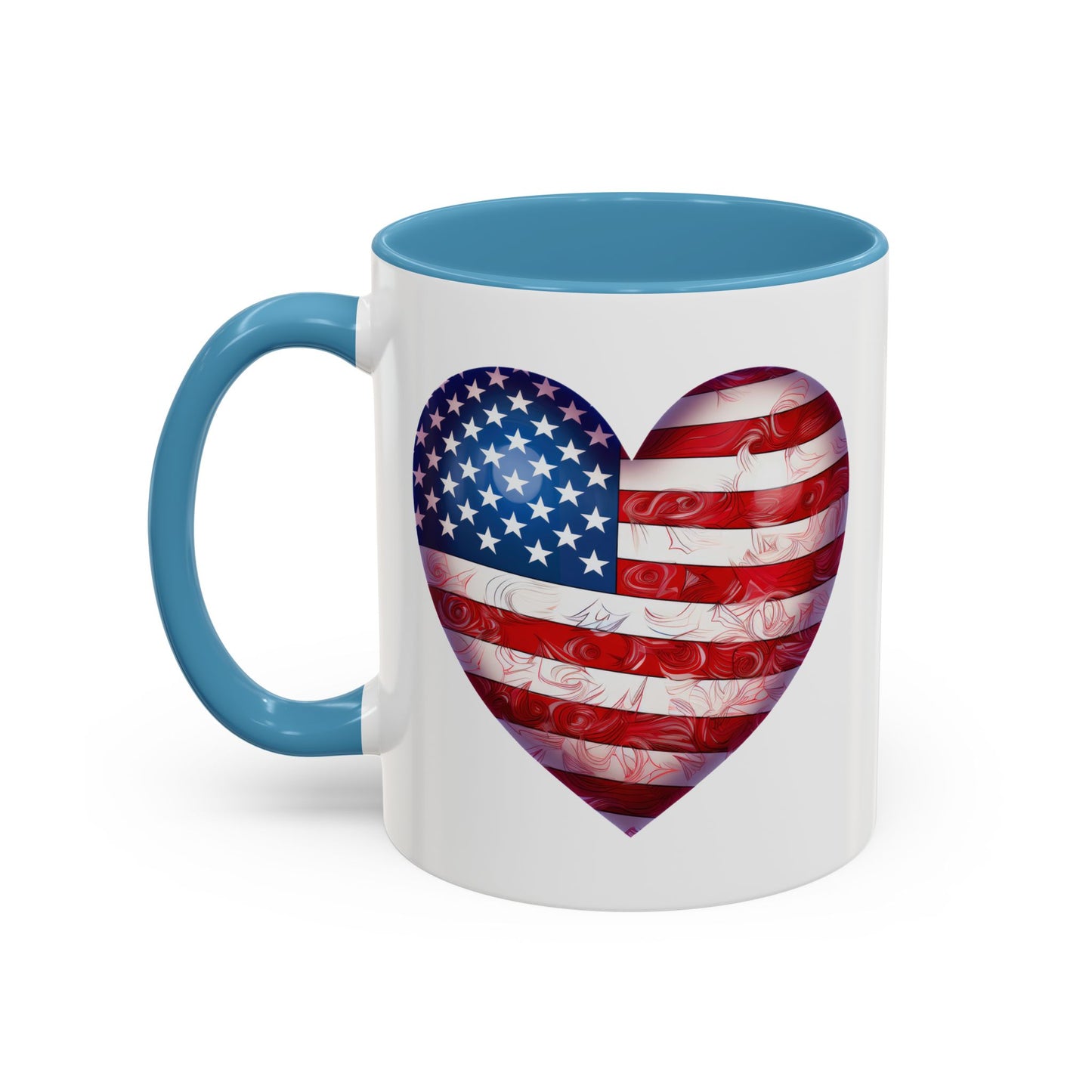 4th of July Mug - Heart American Flag