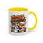 Christmas Mug - Merry Christmas Red & Green Text Reindeer Snowman