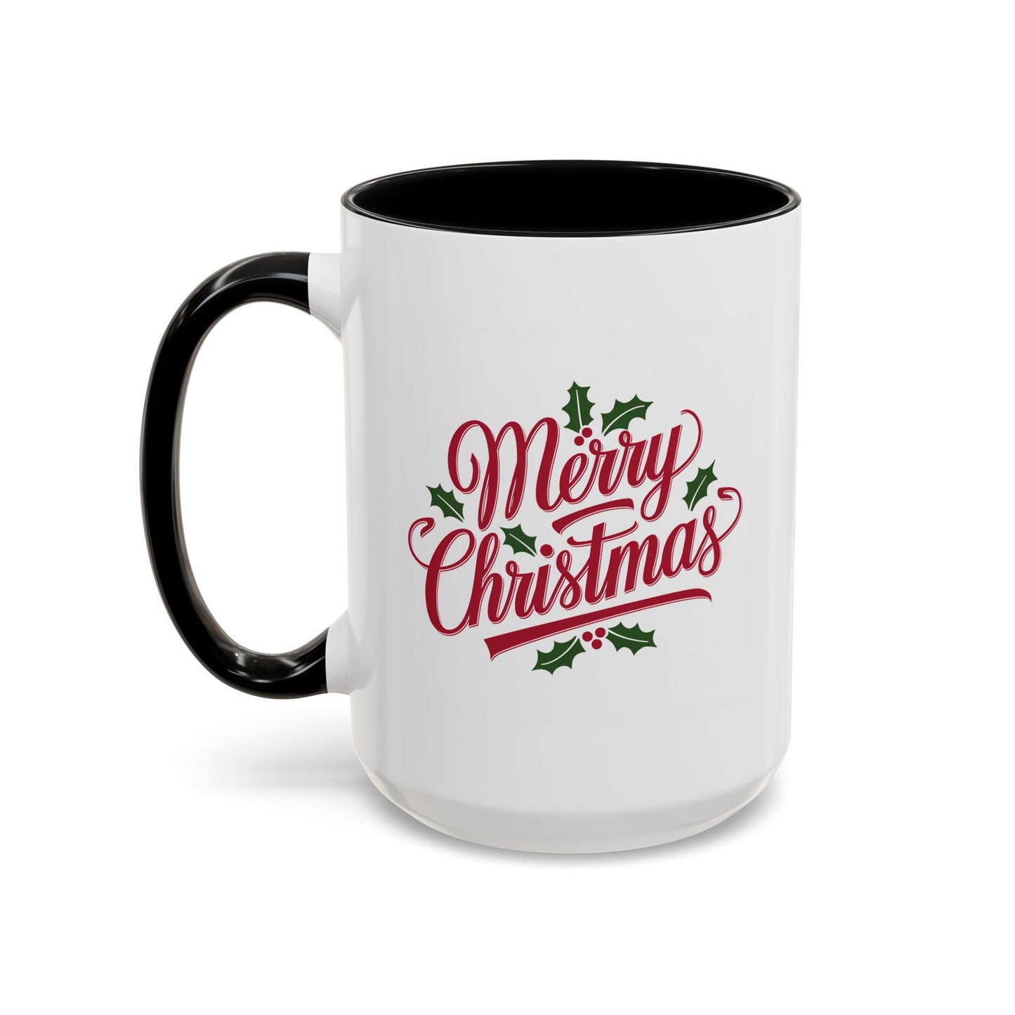 Christmas Mug - Merry Christmas Red Text Mistletoe