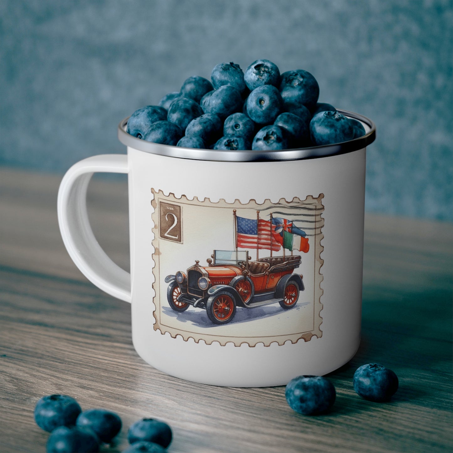 4th of July Mug - Classic Car Stamp