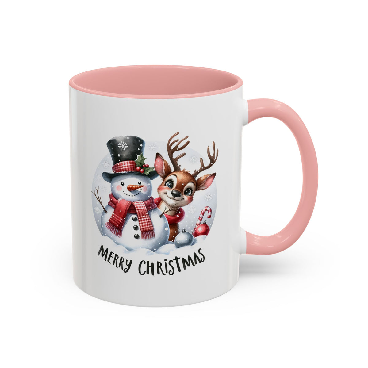 Chistmas Mug - Merry Christmas Snowman and Reindeer