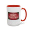 Christmas Mug - Merry Christmas Cream Text Maroon Background