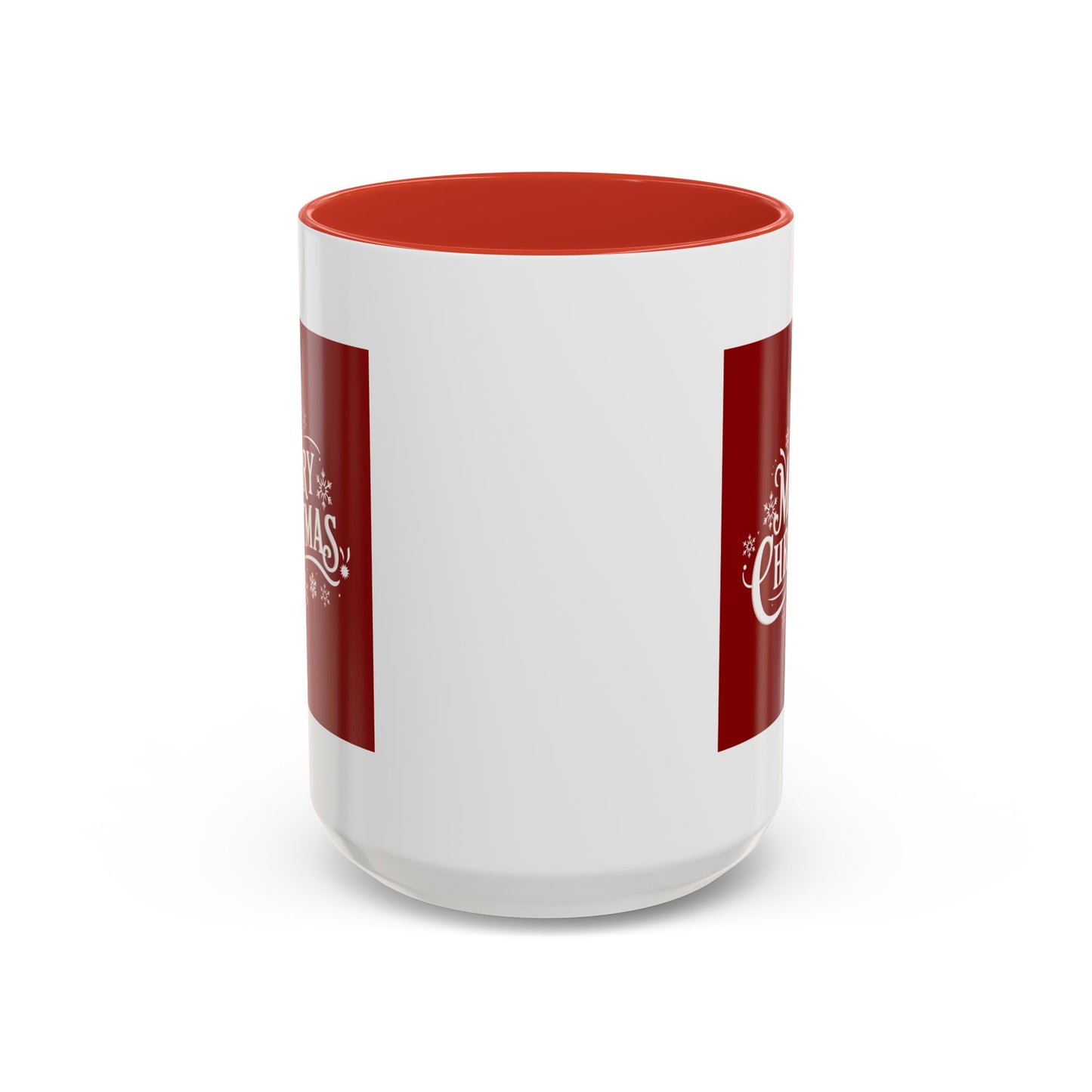 Christmas Mug - Merry Christmas White Text Maroon Background